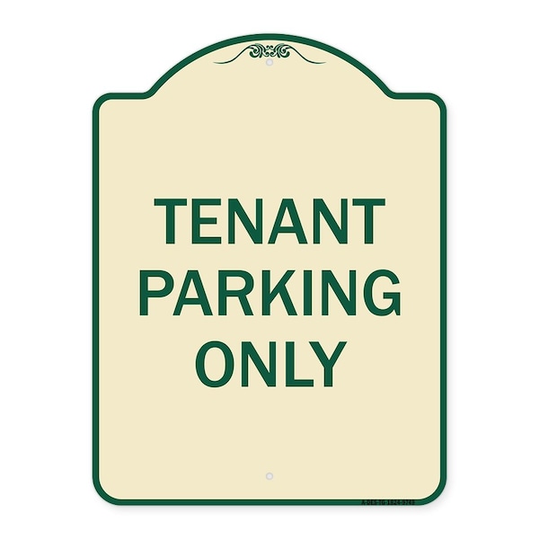 Signmission Designer Series-Tenant Parking Only, Tan & Green Heavy-Gauge Aluminum, 24" x 18", TG-1824-9749 A-DES-TG-1824-9749 - main